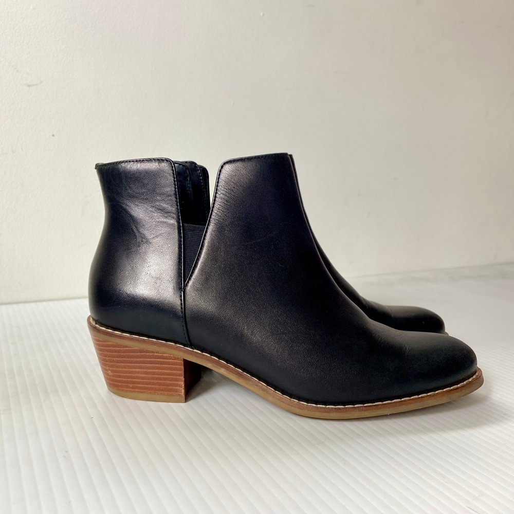 Cole Haan Abbot Booties Black‎ Leather Ankle Boots Womens 6B